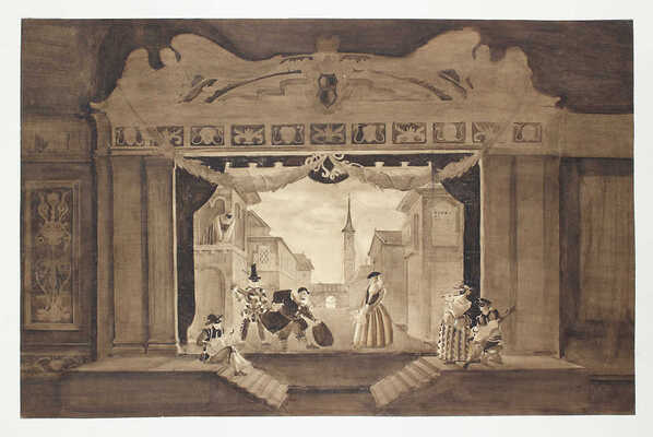 Неизвестный художник. Эскиз сцены Венецианского карнавала